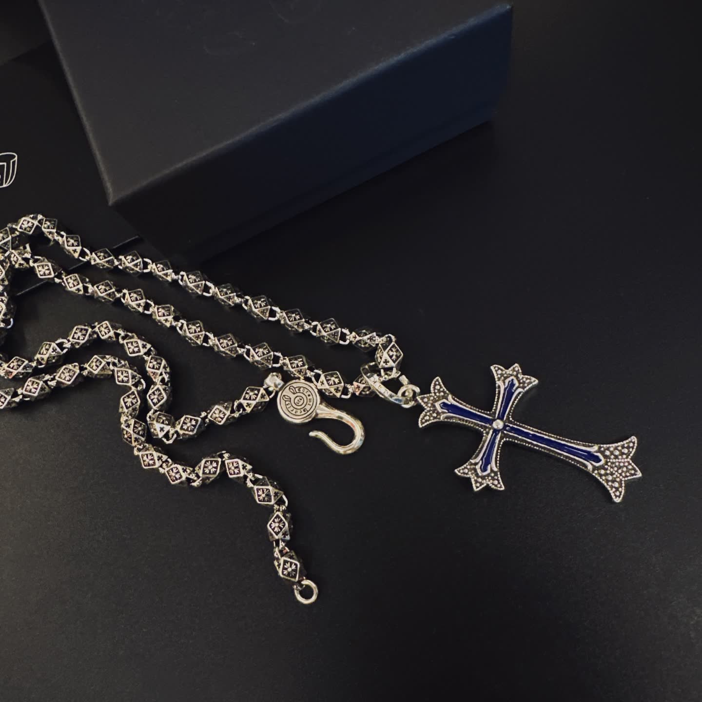 Chrome Hearts The Hearts Truth Silver Cross Necklace